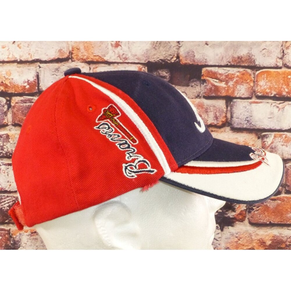 Atlanta Braves Fan Favorite Adjustable Baseball Cap Navy/Red Cotton One Size - Picture 2 of 7